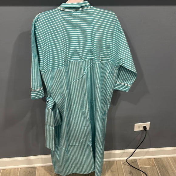 Vintage Christian Dior Monsieur Men’s Cotton Striped Robe Blue & White One Size - Picture 4 of 5